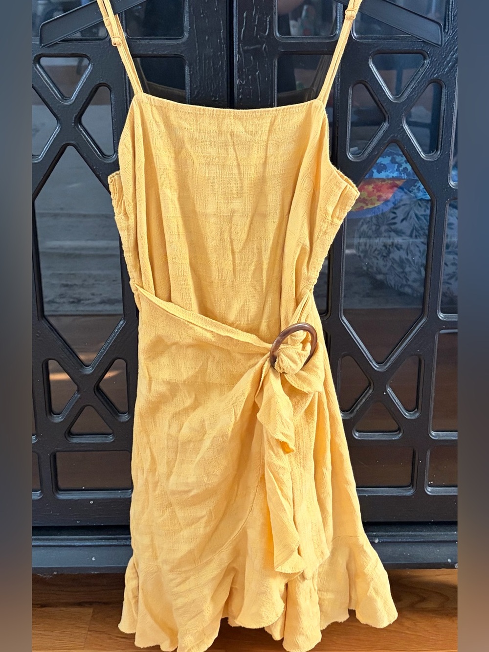 American Eagle Outfitters Mustard Yellow Spaghetti Strap Midi Dress
